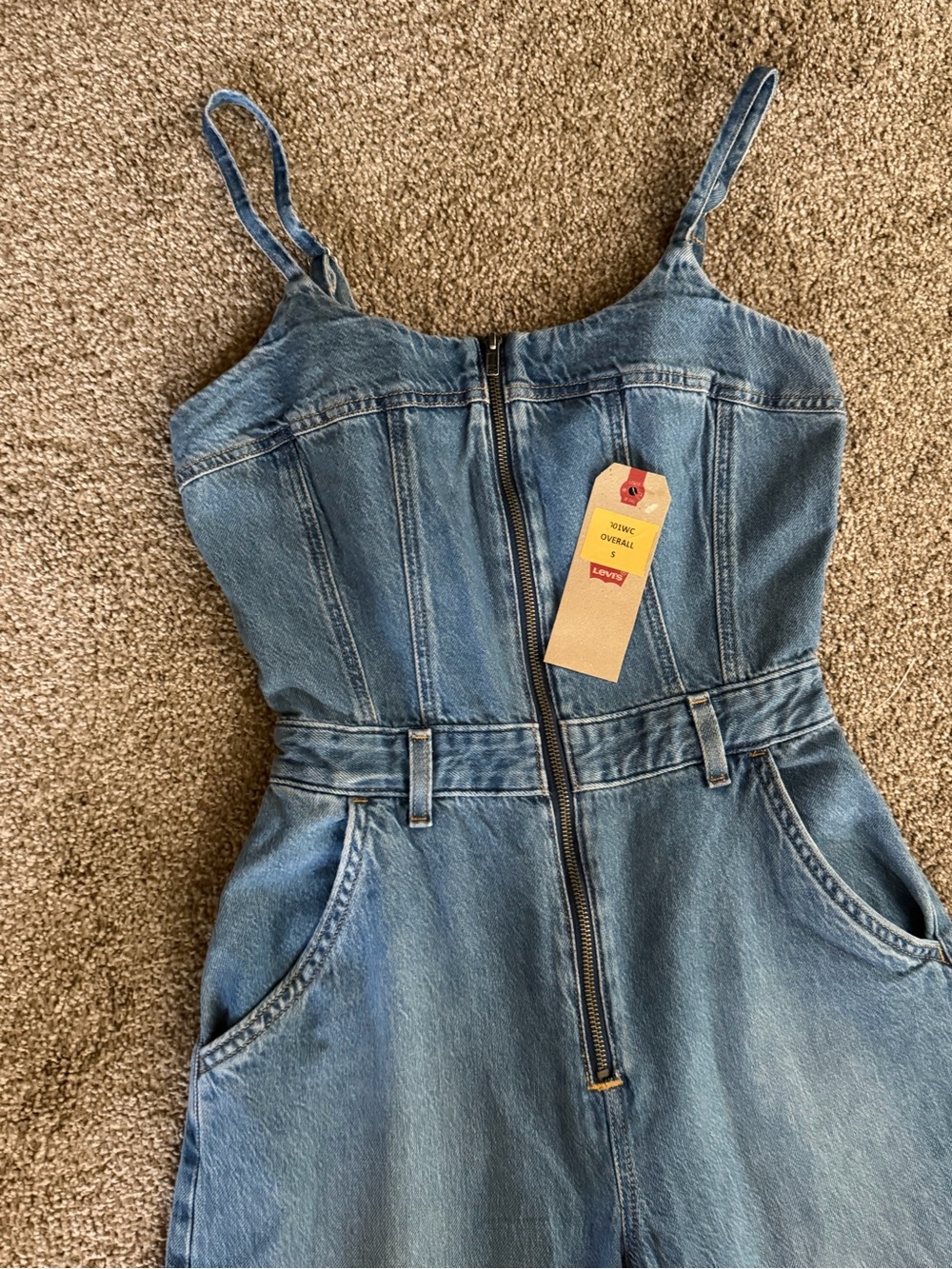 Levi's Light Blue Wide-Leg Denim Jumpsuit - Picture 7 of 12
